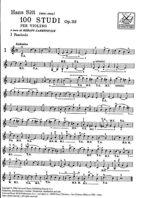 100 Studi Op. 32 per Violino - Volume 1 - 20 Studi In Prima Posizione - pro housle